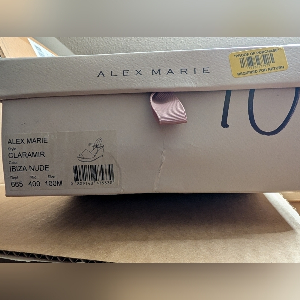 Alex Marie Claramir Leather Wedge Sandals Size 10 Like New W/Box - Picture 8 of 8